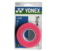 YONEX Super GRAP AC102C - Overgrip de bádminton, 3 Unidades, Multicolor, Color Rosa neón