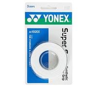 Yonex Super GRAP - Juego de 3 Cintas Adhesivas para Raqueta de Tenis (25 x 1200 x 0,6 mm), Color Blanco