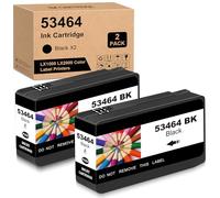 Yongairuink Compatible con Primera 53464 tinta negra para Primera 53465 para impresora Primera LX1000 LX2000 Color Label (2 negros)