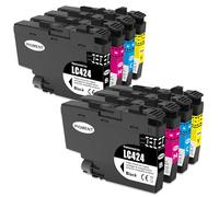Yongairuink LC424 LC-424 - Cartuchos de tinta compatibles con impresoras Brother LC 424 para impresoras DCP-J1200W DCP-J1200WE (8 paquetes, 2BK 2C 2M 2Y)