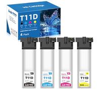 Yongairuink T11D1-T11D4 reemplazo para T11D1 T11D2 T11D3 T11D4 Cartuchos de Tinta compatibles con WF-C5390DW (Bam) WF-C5890DWF (Bam) WF-C5390DN (Paquete de 4).