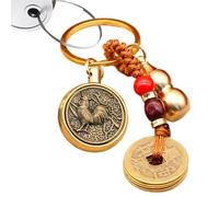 Yongany Coin For Good Luck Good Luck - Abalorio para mochila, God Rooster Round + Five Emperors, Refer to description