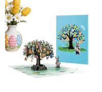 Yongany Tarjeta 3D, recuerdo 3D de huevo y conejo, tarjeta de felicitación de agradecimiento de Pascua, para , familia, esposa, marido, novia, madre, padre, maestros