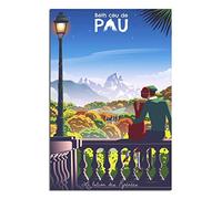 YONGCAI - Póster de viaje vintage de los Pirineos de Pau Francia, lienzo para pared, decoración del hogar, habitación, póster artístico, pintura impresa, póster de regalo