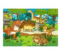 YongFoto 1,5x1m Fondo de Fotografia Dibujos Animados período Dinosaurio Animales Zoo Park Blue Nube Blanca Grassland Cumpleaños Telón de Fondo Fiesta Niños Boby Retrato Estudio Fotográfico Accesorios