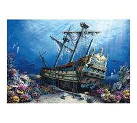 YongFoto 1,5x1m Telón de Fondo del Mundo Submarino Fondo Marino Colorido Naufragios Coral Luz de Sol Tiburón Fondo de fotografía Niños Fondo de Pantalla de Accesorios de sesión de Fotos artísticas