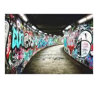 YongFoto 1,5x1m Vinilo Fondo de fotografía Muro de Graffiti en el Metro Telón de Fondo de Fotografía Estudio de Foto Studio Props