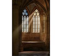 YongFoto 1,5x2,2m Ventana gótica Telón de Fondo Antiguo Arco de Piedra Interior de la Catedral Pared de ladrillo Clásico Fondo de fotografía Boda Decoración del hogar para Fiestas Cabina de Fotos