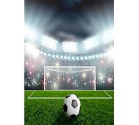 YongFoto 1,5x2,2m Vinilo Fondos Fotograficos Balón de F鷗bol en Arena Estadio Verde Fondos para Fotografia Fiesta Niños Boby Boda Adulto Retrato Personal Estudio Fotográfico Accesorios
