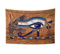 YONGFOTO 100x70cm Antiguo Egipto Tapiz De colores Ojo de Horus Cabeza de águila Wedjat Eye Misterioso Símbolo Civilización antigua Colgar en la pared Tapices para casa Decoración mural Manteles Manta