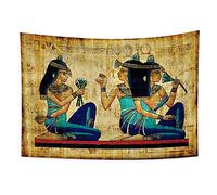 YONGFOTO 100x70cm Antiguo Egipto Tapiz Pintado de color Sacerdotisa Ropa tradicional Símbolo Civilización antigua Colgar en la pared Tapices para casa Decoración mural Manteles Manta