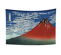 YongFoto 100x70cm Ukiyo-e Tapiz Monte Fuji 36 Vistas Habitación colgar de la pared Montañas Fuji en tiempo despejado Paisaje Mural Japonés Pintura tradicional Estilo Toyo Tapices