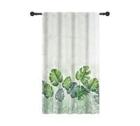 YONGFOTO 107x160cm Plantas Filtración de luz Cortinas para Dormitorio Infantil Tropical Verde Monstera Follaje Bolsillo para Barra Cortinas para Vivero Jardín de Infancia, 1 Panel