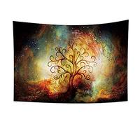 YONGFOTO 150x100cm Árbol de la Vida Tapiz, Nebulosa Estrellas Cielo Colorido Tapiz Ramas Curvas Mystic Spruce Tapices Para Colgar en la Pared para Viviendo Habitación Decoración Sofà Alfombra Manta