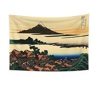 YONGFOTO 150x100cm Ukiyo-e Tapiz Monte Fuji 36 Vistas Habitación colgar de la pared Isawa en la provincia de Kai al amanecer Paisaje Mural Japonés Pintura tradicional Estilo Toyo Tapices