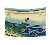 YONGFOTO 150x100cm Ukiyo-e Tapiz Monte Fuji 36 Vistas Habitación colgar de la pared Kajikazawa en la provincia de Kai Paisaje Mural Japonés Pintura tradicional Estilo Toyo Tapices