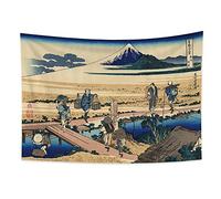 YongFoto 150x100cm Ukiyo-e Tapiz Monte Fuji 36 Vistas Habitación colgar de la pared Nakahara en la provincia de Sagami Paisaje Mural Japonés Pintura tradicional Estilo Toyo Tapices
