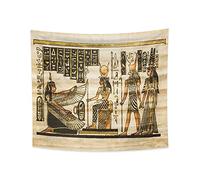 YONGFOTO 150x130cm Antiguo Egipto Tapiz Faraón Dios Horus Jeroglónicos Papiro Símbolo Civilización antigua Colgar en la pared Tapices para casa Decoración mural Manteles Manta