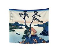 YONGFOTO 150x130cm Ukiyo-e Tapiz Monte Fuji 36 Vistas Habitación colgar de la pared Lago Suwa Provincia de Shinano Paisaje Mural Japonés Pintura tradicional Estilo Toyo Tapices
