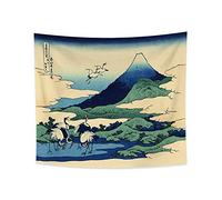 YongFoto 180x160cm Ukiyo-e Tapiz Monte Fuji 36 Vistas Habitación colgar de la pared Umezawa en la provincia de Sagami Paisaje Mural Japonés Pintura tradicional Estilo Toyo Tapices