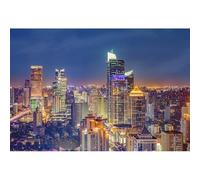 YongFoto 2,2x1,5m Fondo de Fotografia Vista Nocturna Ciudad Estadounidense York Paisaje Urbano Edificio Moderno Luces Brillantes Naturaleza Telón de Fondo Fiesta Niños Baby Estudio Fotográfico