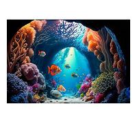 YongFoto 2,2x1,5m Mundo Submarino Telón de Fondo Cueva submarina Acuario Peces Tropicales Arrecife de Coral Fondo para fotografía Cumpleaños de los niños Princesa Accesorios de Estudio fotográfico