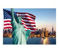 YongFoto 2,2x1,5m Vinilo Fondo de Fotografia Estatua de la Bandera Americana Estatua de la Libertad York Telón de Fondo Fiesta Niños Boby Boda Adulto Retrato Personal Estudio Fotográfico Accesorios
