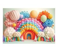 YongFoto 2,5x1,8m Cumpleaños de niños Fondo Chicas Pastel Globo Colorido Cuento de Hadas Fondos de fotografía para niños Recién Nacido Baby Shower Fiesta Apoyos del Estudio de la sesión de Fotos