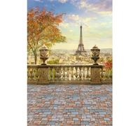 YongFoto 2,5x1,8m Vinilo Fondo de Fotografia Panorama de la Torre Eiffel de París Paisaje de la Ciudad Telón de Fondo Boda Adulto Retrato Personal Estudio Fotográfico