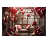YongFoto 3x2,5m Día de San Valentín Telón de Fondo Flores en Flor Rosa roja Amor Corazon Globos Fotografía de Fondo Corazones Cita de San Valentín Chicas Pareja Aniversario Accesorios de fotográfico
