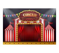 YongFoto 3x2,5m Telón de Fondo para fotografía diseño de Circo para decoración de Fiestas y Eventos para Estudio fotográfico