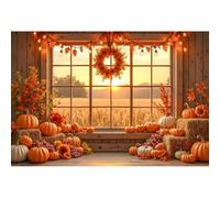 YongFoto 3x2m Fondo de Acción de Gracias de otoño Fondo para fotografía de Campo de Trigo con Calabazas Decoración para Fiesta de la Cosecha Accesorios de Estudio para Cabina de Fotos de Retrato