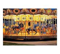YongFoto 3x2m Fondo de fotografía Carrusel de Juegos Infantiles Merry Go Round Feria de diversión del Carnaval Figuras del Caballo colroful Telón de Fondo de Fotografía Estudio de Foto Studio Props