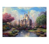 YongFoto 3x2m Fondo de Fotografia Cuento de Hadas Castillo del ángel Cielo Azul Nube Blanca Arco Iris Camino Corriente Telón de Fondo Photo Booth Infantil Party Banner Niños Photo Studio Props