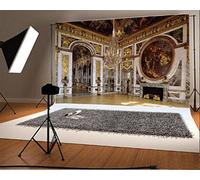 YongFoto 3x2m Fondo de Fotografia Iglesia Lujo Golden Palace Droplight Chimenea Mural de Pintura Piso de mármol Interior Telón de Fondo Fiesta Boda Retrato Personal Estudio Fotográfico Accesorios