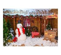 YongFoto 3x2m Fondos de Navidad Fotografia Decoración al Aire Libre Monigote de Nieve Árbol de Navidad Fondos para Fotos Estudio Fotográfico Accesorios