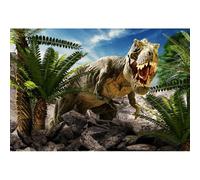 YongFoto 3x2m Vinilo Dinosaurio Fondo de fotografía Dinosaurio Monstruo Enorme Plantas Verdes Piedras Cielo Azul Telón de Fondo Fotografía Estudio de Foto Fondos fotográficos