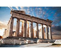 YongFoto 3x2m Vinilo Fondo de Fotografia Arquitectura de la Vendimia Grecia Atrópolis de Atenas Templo Partenón Telón de Fondo Photo Booth Infantil Party Niños Photo Studio Props