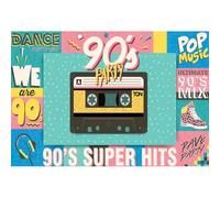 YongFoto 3x2m Vinilo Fondo de fotografía Temas de los 90 Telón de Fondo de la Fiesta Super Hits de los 90's Fiesta Rave Telón de Fondo Fotografía Estudio de Foto Fondos fotográficos Accesorios