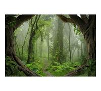 YongFoto 3x2m Vinilo Fondo de fotografía Ver Bosque Verde Selvas Grandes árboles Viejos Camino Estrecho Telón de Fondo de Fotografía Estudio de Foto Studio Props