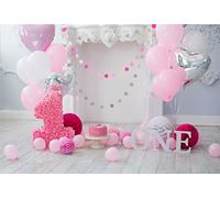 YongFoto 3x2m Vinilo Telon de Fondo Cumpleaños 1 año Hermosas Decoraciones Fondos Fotograficos Photo Booth Infantil Party Banner Niña Niño Photo Studio Props