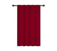 YONGFOTO Cortinas Rojo Burdeos Semi-Opacas Decoración de Navidad Vacaciones Nórdico Boho Color Sólido Bolsillo para Barra Tratamiento de Ventana para Sala y Dormitorio, 107x160cm, 1 Panel