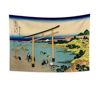 YONGFOTO Tapiz Japones Ukiyo-e Monte Fuji 36 Vistas Habitación Colgar de la Pared Bahía de Noboto Mural Japonesa Pintura Hokusai Cuadro 150x100cm