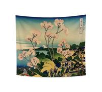 YONGFOTO Tapiz Japones Ukiyo-e Monte Fuji 36 Vistas Habitación Colgar de la Pared el Fuji de Gotenyama en Shinagawa en Tokaido Mural Japonesa Pintura Hokusai Cuadro 180x160cm