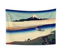 YONGFOTO Tapiz Japones Ukiyo-e Monte Fuji 36 Vistas Habitación Colgar de la Pared Río Tama Provincia de Musashi Mural Japonesa Pintura Hokusai Cuadro 100x70cm