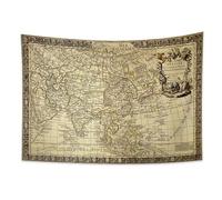 YONGFOTO Tapiz Mapa del Mundo VintageNavegación Antigua Mar Occidental Atlas Histórico Colgante Dormitorio Sofá Cama Manta, 150x100cm