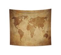 YONGFOTO Tapiz Mapa Vintage Patrón Textura Pergamino Mapa del Viejo Mundo Colgante de Pared Decoración Dormitorio Oficina Cuarto, 180x160cm
