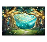 YongFoto Telón de Fondo de Bosque Encantado de 3 x 7 pies, Flores Silvestres, Setas, Mariposas, Primavera, jardín, Cuento de Hadas, país de Las Maravillas, Fondo de fotografía, Fiesta de cumpleaños