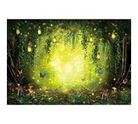 YongFoto Telón de Fondo de Bosque Encantado de 6 x 4 pies, Flores Silvestres, Setas, Mariposas, Primavera, jardín, Cuento de Hadas, país de Las Maravillas, Fondo de fotografía, Fondo de Fiesta de