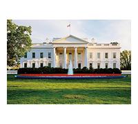 YongFoto Telón de fondo de casa blanca de 8 x 6 pies, Washington DC, palacio presidencial, capital, emblemático, bandera de Estados Unidos, edificio, césped, parterre, fuente, fotografía, fondo para